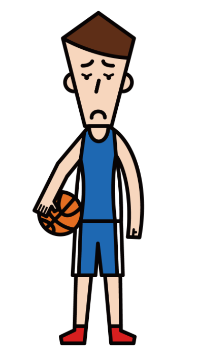 困り顔のバスケ選手