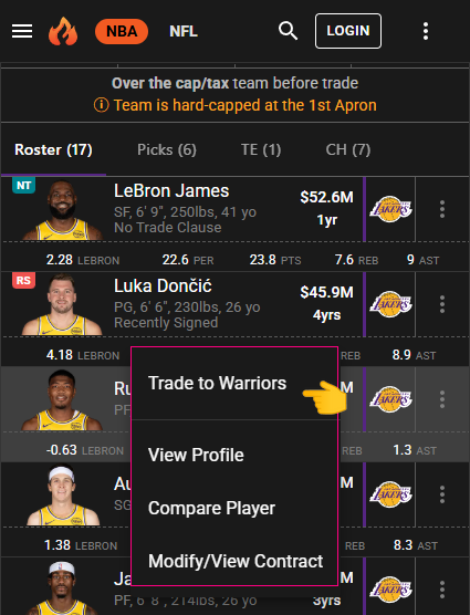 試しに八村をトレード要因にしてみる